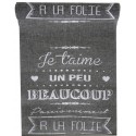 Chemin de table Je t'aime Gris en tissu 3 M