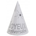 Chapeaux joyeux anniversaire carton blanc les 10