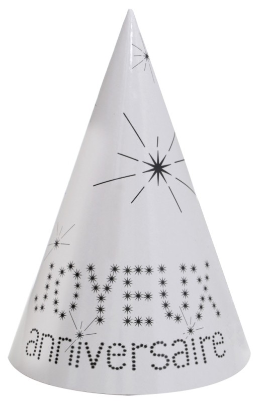Chapeaux joyeux anniversaire carton blanc les 10 Chapeaux de fête