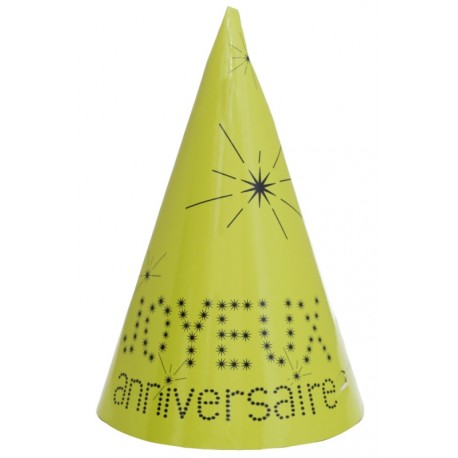 Chapeau joyeux anniversaire carton vert les 10