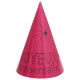 Chapeaux joyeux anniversaire carton fuchsia les 10