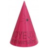 Chapeaux joyeux anniversaire carton fuchsia les 10