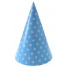 Chapeaux de fête à pois carton bleu ciel les 10