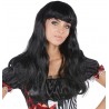 Perruque longue noire femme