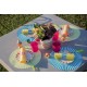 Set de table rayé noir rond 34 cm les 6