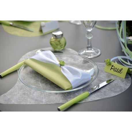 Set de table coeur fanon blanc 38 cm les 6