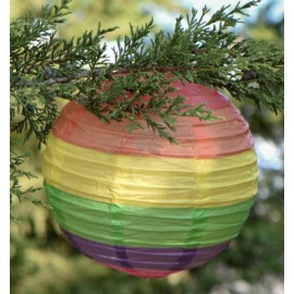 Lanternes boule papier arc-en-ciel 20 cm les 2