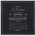 Serviettes de table je t'aime noires papier les 20