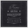 Serviettes de table je t'aime noires papier les 20