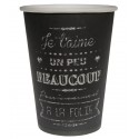 Gobelets carton je t'aime noir les 10