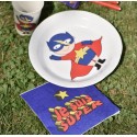 Assiettes carton super héros boy 22.5 cm les 10
