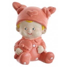 Figurine baptême bébé fille corail les 2