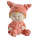 Figurines baptême bébé fille corail les 2