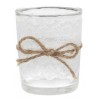 Photophores dentelle blanche en verre les 12
