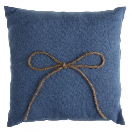 Coussin alliances coton jean bleu clair