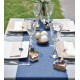 Chemin de table coton jean bleu 3 M