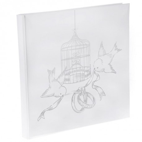 Livre d'or mariage cage et oiseaux