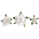 Boutons de roses blanches en papier les 20