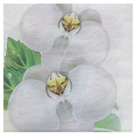 Serviette de table orchidée papier les 20