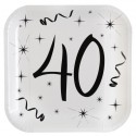 Assiettes carton anniversaire 40 ans 23 cm les 10