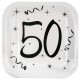 Assiette carton anniversaire 50 ans 23 cm les 10