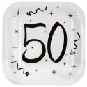 Assiettes carton anniversaire 50 ans 23 cm les 10