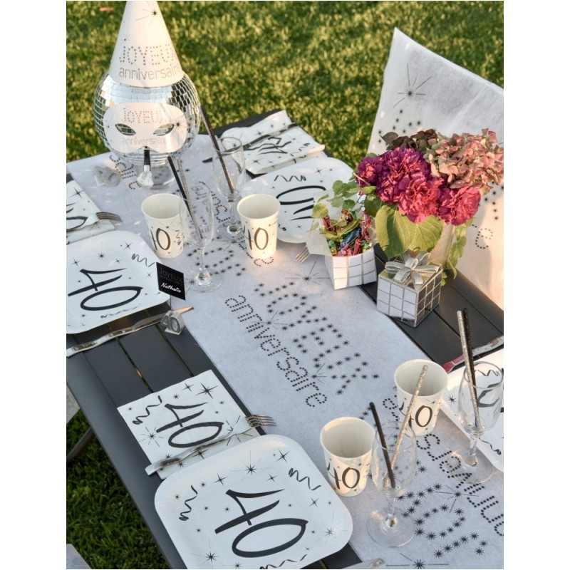 Assiettes jetables en carton Anniversaire 60 ans OR - Deco