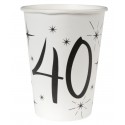 Gobelets carton anniversaire 40 ans les 10