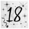 Serviettes en papier anniversaire 18 ans les 20