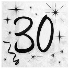 Serviette en papier anniversaire 30 ans les 20