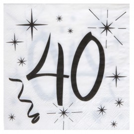 Serviette en papier anniversaire 40 ans les 20