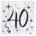 Serviettes en papier anniversaire 40 ans les 20