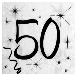 Serviette en papier anniversaire 50 ans les 20