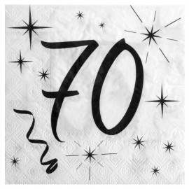 Serviette en papier anniversaire 70 ans les 20