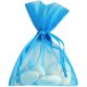 Grands sachets organdi turquoise les 6