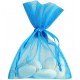 Grand sachet organdi turquoise les 6