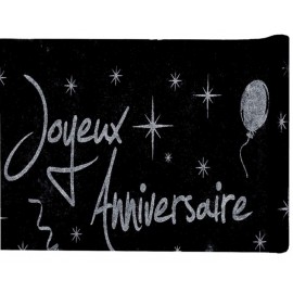 Chemin de table anniversaire argent pailleté 5 M