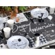 Chemin de table anniversaire argent pailleté 5 M