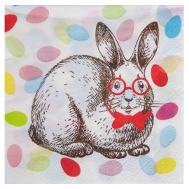 Serviette en papier lapin de Pâques les 20