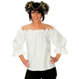 Déguisement blouse pirate blanche femme