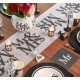 Chemin de table Mr & Mrs blanc noir intissé 5 M