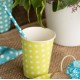 Pailles Bleu Turquoise à Pois Blancs en papier les 20