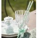 Pailles rayées menthe et blanc en papier les 20