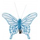 Papillon transparent turquoise sur pince les 4