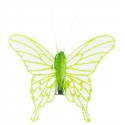 Papillons transparents vert anis sur pince les 4