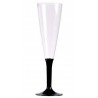 Flûte à champagne avec pied noir les 10