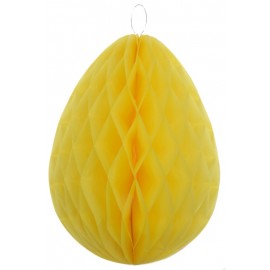 Oeuf jaune en papier alvéolé 30 cm les 2