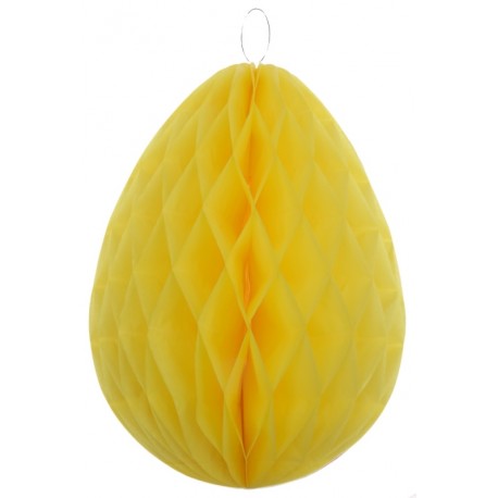 Oeuf jaune en papier alvéolé 30 cm les 2