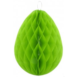 Oeuf vert anis en papier alvéolé 30 cm les 2