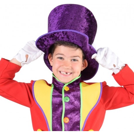 Chapeau haut de forme violet enfant luxe